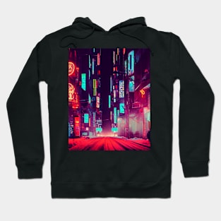 Vibrant Cyberpunk City Hoodie